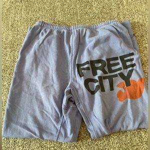 Purple free city sweat pants size small